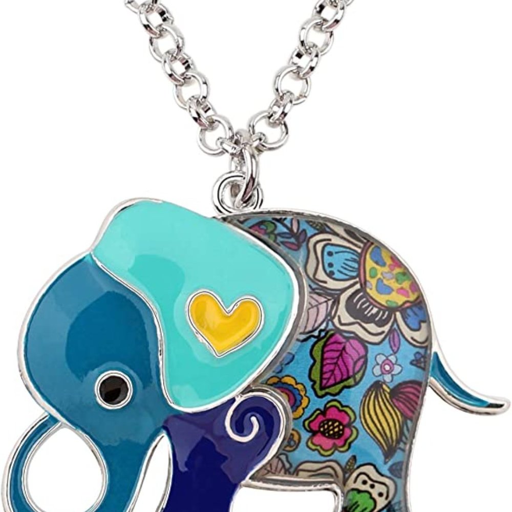 Jewelry Set: Enamel Alloy Cartoon Elephants - Picture 7 of 8